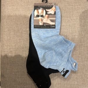 New Sockopath 2pk Men's Low Cut Socks - Black & Blue w/expression heel tabs